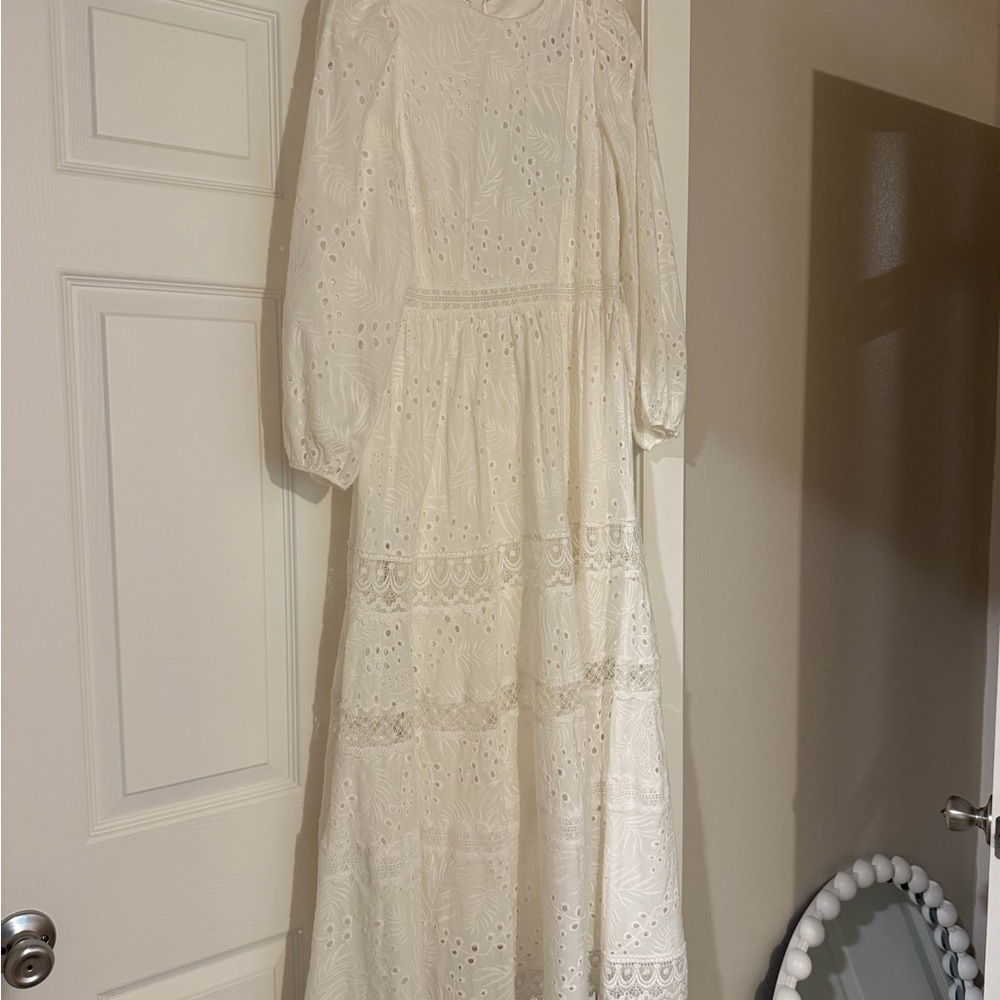 ANTONIO MELANI Ivory Long Sleeve Dress